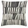 Judy Ross Textiles Hand-Embroidered Chain Stitch Static Throw Pillow charcoal/cream/dark grey